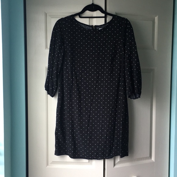 Black polka dot sleeved dress - Picture 1 of 2